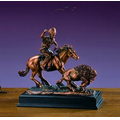 Indian Rider Bronze Figurine - 10.5"H x 11"W